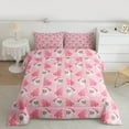 thumbnail image 2 of Homewish Cute Santa Claus Bedding Comforter Set,Cute Christmas Tree Twin Comforter Sets,Pink White Bedding Set For Girl Boy,Super Cozy Room Decor Reversible,2 Pieces, 2 of 8