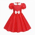 thumbnail image 1 of Gubotare Robe pour Enfants Fillette Robe d'Été Bébé Fille Vêtements Décontractés Sans Manches Nœud Papillon Robe de Plage 5T 6T (Rouge,5-6 Ans), 1 of 6