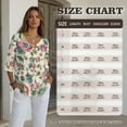 thumbnail image 7 of Xoenoiee Vintage Peony Floral Print Women Linen Shirt Button Down Shirt Casual V Neck Blouses for Women 3/4 Sleeve Oversized Linen Tops for Spring Summer, 2X-Large, 7 of 7