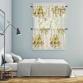 thumbnail image 6 of Farmhouse Kitchen Curtains Valances and Tiers Set of 3 Summer Yellow Green Lemon Gnomes Branches Linen Tier Curtains and Valance with Rod Pocket for Small Windows, 27.5"x24", 6 of 9