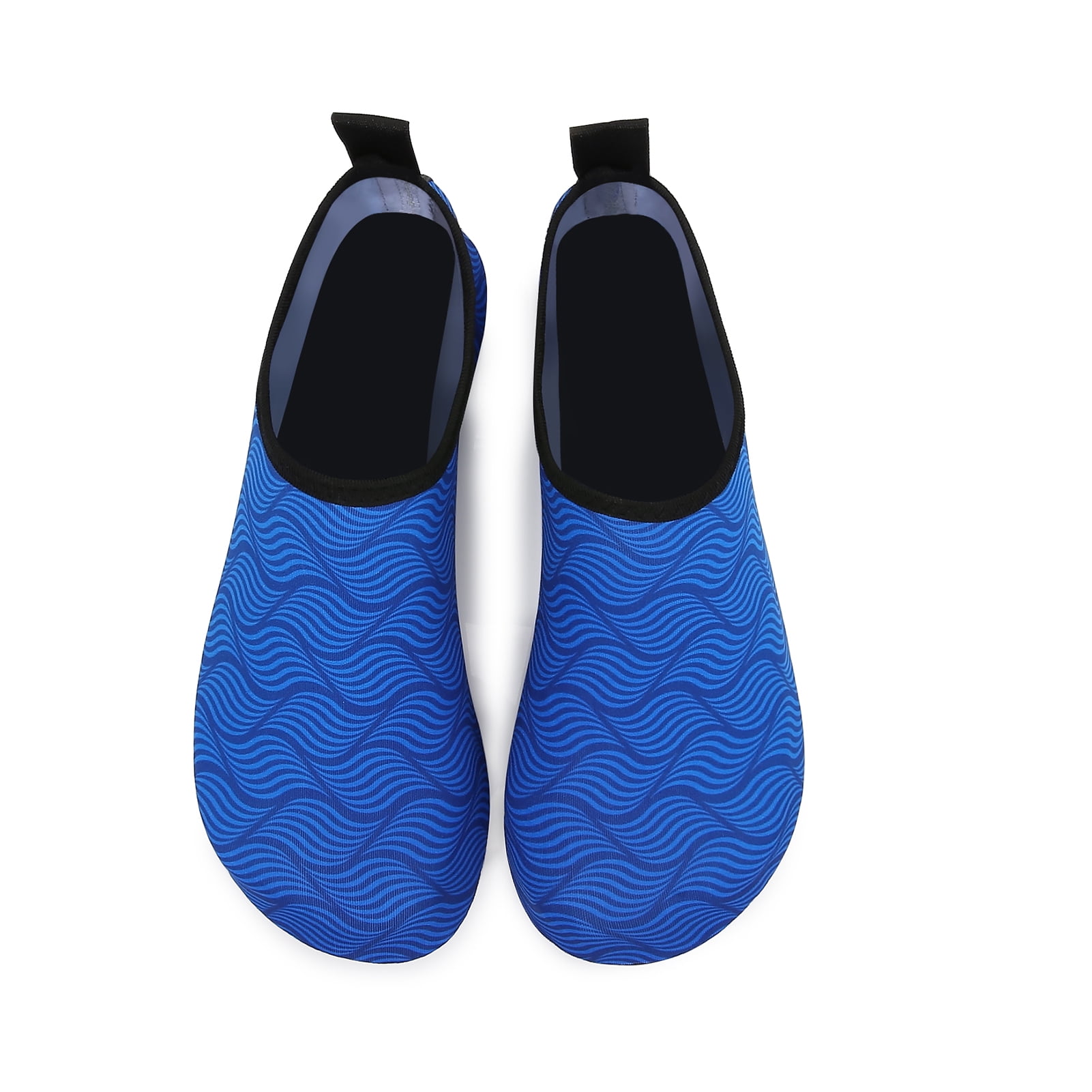 Men and Women a Slip On Barefoot Quick-Dry Beach Aqua Yoga Water Shoes (Multi wave/Blue, 9.5-10.5 Women/8.5-9 Men)
