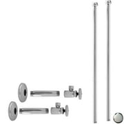 Westbrass D103KBN-26 .5 in. IPS x .38 in. Bullnose Riser Faucet Kit with Round Handle - Polished Chrome