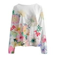 thumbnail image 4 of ZICTH Hoodies for Women Trendy Fall Fashion Casual Crewneck Long Sleeve Pullover Floral Print Sweatshirts Blouses Sweatshirts Women, 4 of 6