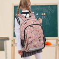 thumbnail image 7 of FORMRS Kids Backpack for School Unisex 17" Casual Bookbag Travel Daypack with Compartment Pockets, Pink Floral Horses Pattern, 7 of 7