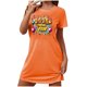 thumbnail image 1 of Camisón corto con estampado informal HAPPY YEAR para mujer, falda de dormir corta grande con cuello redondo y manga corta estampada en el pecho., 1 of 2