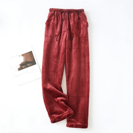 

Levmjia Clearance PantsWomen s Thermal Fleece Pockets Pajama Lounge Warm Casual Trousers Home Pants