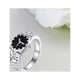 thumbnail image 3 of EeaseMX Anillo con forma de reloj para pareja, elegante y creativo, para fiesta, cumpleaños, boda, promesa, joyería, decoración, regalo, talla 9 (plata), 3 of 7