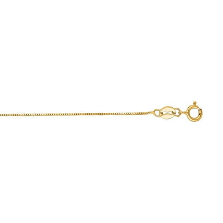 14k Yellow Gold .6 mm Box Chain Necklace - O Ring Clasp - Length: 13 to