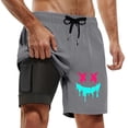 thumbnail image 1 of Shorts Men Swim Trunks Compresssion Liner Inseam Board Shorts Bathing Suit With Pockets Shorts Men Athletic Grey L, 1 of 4