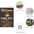 thumbnail image 4 of Welcome To Our Fire Pit Garden Flag Chalet Marshmallows Music Camper Yard Decoration Burlap Decor Rustic Vertical Double Sided for Garden Farmhouse House Yard Lawn Outdoor 12.5 x 18 Inch DIY, 4 of 8