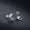 thumbnail image 5 of TANGPOET Dolphin Opal Earrings Ear studs 925 Sterling Silver Earring for Women Jewelry Animal Gifts, 5 of 6
