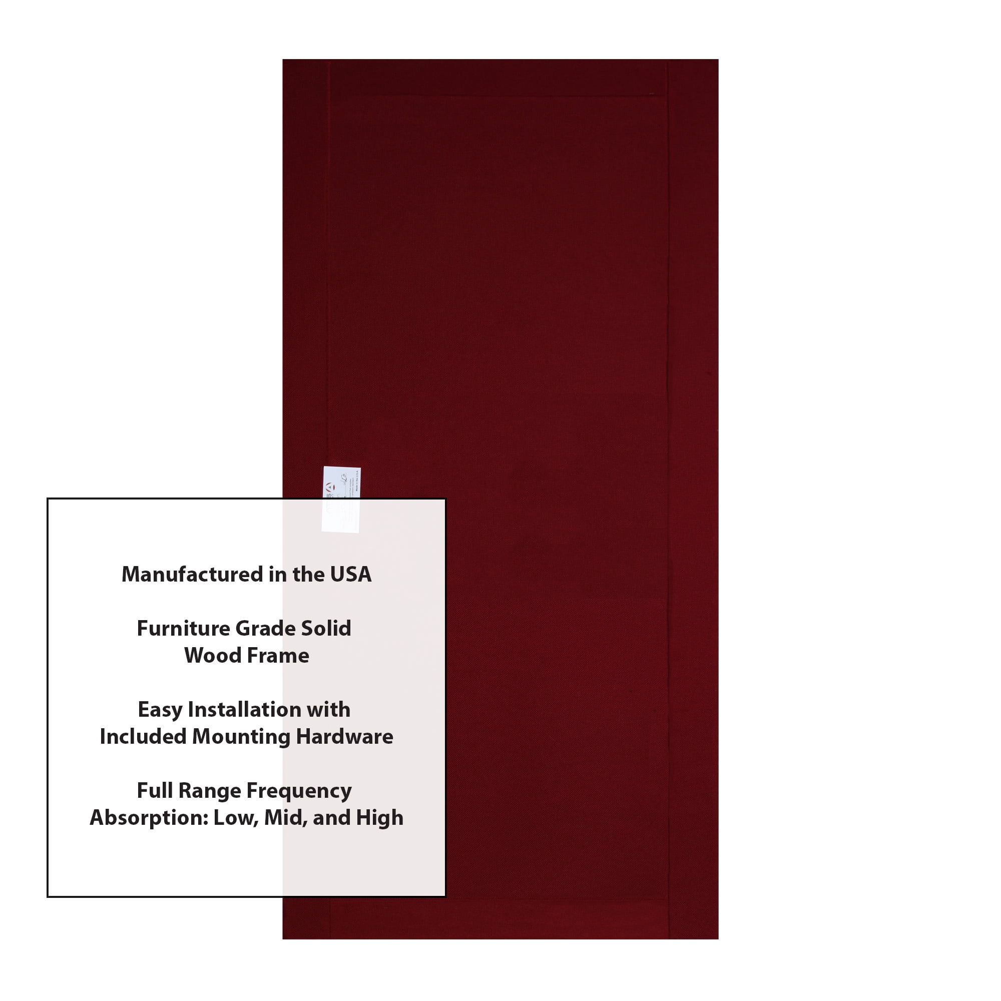 ATS Acoustics Bass Trap Full Range Sound Absorbing Echo Reducing Studio Acoustic Wall Panel 24" x 48" x 4" (Claret)