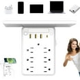 thumbnail image 4 of Wall Outlet Extender with Shelf Night,9-in-1 Outlet Extender, Flat Plug Power Strip, Power Socket Expander,Multi Plug Wall Outlet for Home & Office & Travel Outdoor, 4 of 8