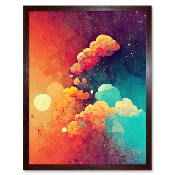 Cloud Of Dreams Colourful Fantasy Sky Art Print Framed Poster Wall Decor 12x16 inch
