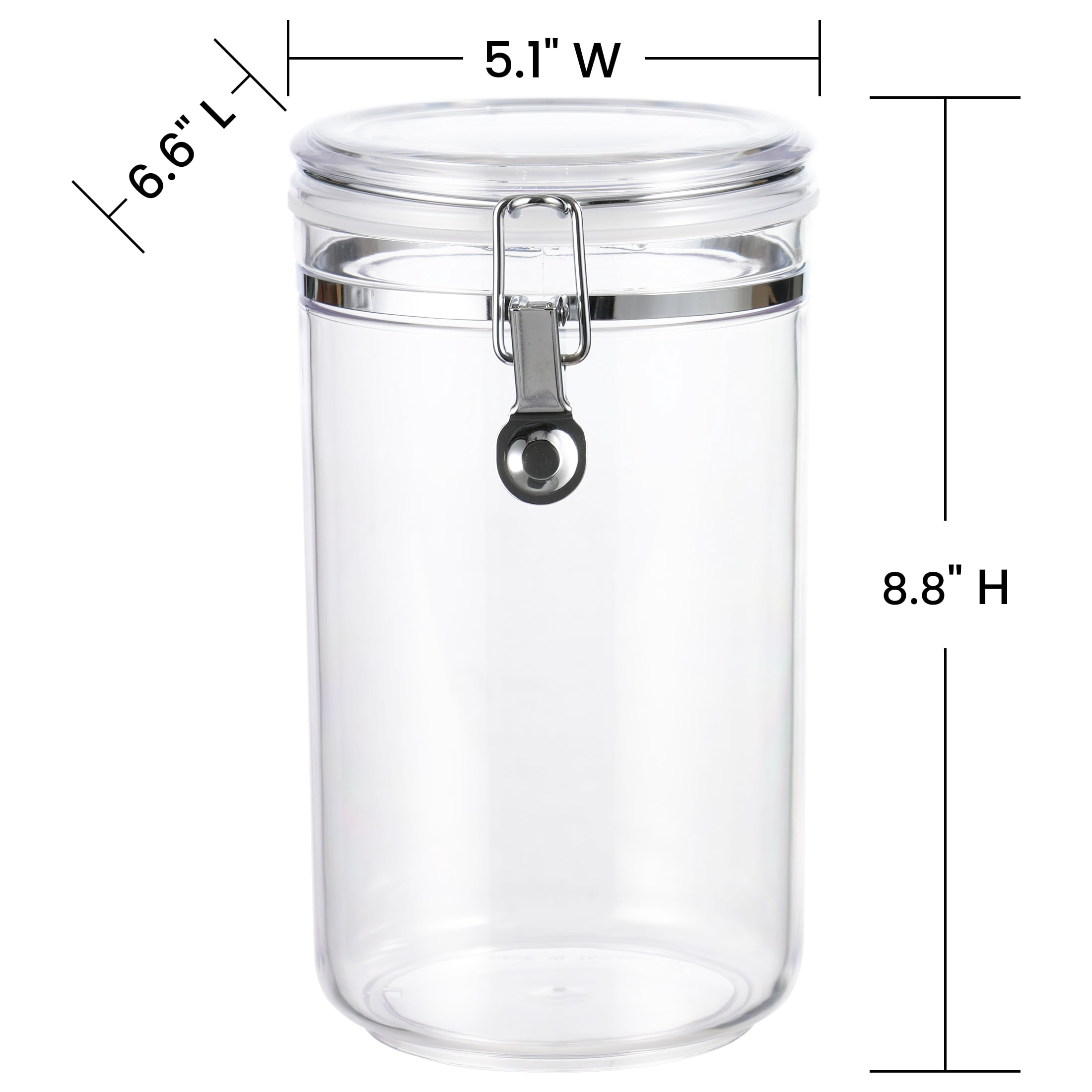 Mainstays 67.6 oz Large Buckle Food Storage Canister, Clear, Kitchen Organization