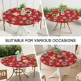 thumbnail image 7 of Red Christmas Snowflake Pattern Round Fitted Tablecloth with Elastic Edge,Dining Table Cover Waterproof,Outdoor Round Tablecloth for Camping,Dining,Indoor and Outdoor, 7 of 7