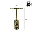 thumbnail image 4 of JONATHAN Y Hedda 23.5" Contemporary Glam Metal/Resin Faux Stone Round End Table, Yellow/Black, 4 of 8