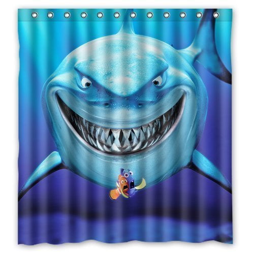 TOUXIHAA Finding Nemo Under Sea Shark Bruce Marlin Dory Shower Curtain Bathroom Curtain Set with Hooks Size 66x72 inches