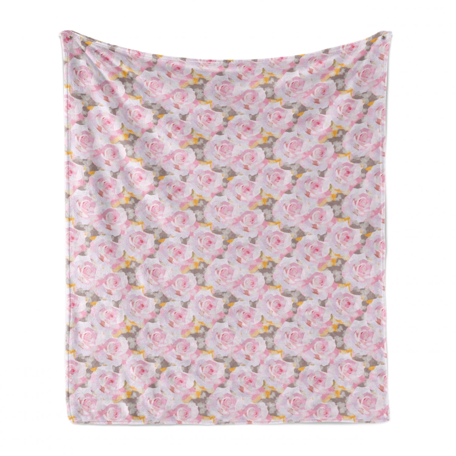 Rose Pale Orange Print of Pastel Pink Tones Roses Butterflies Romantic Design Composition 60 x 80 Ambesonne Landscape Soft Flannel Fleece Throw Blanket Cozy Plush for Indoor and Outdoor Use