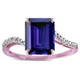 thumbnail image 3 of Star K � Big Stone Octagon Emerald Cut 10x8 Iolite Bypass solitaire ring, 3 of 9
