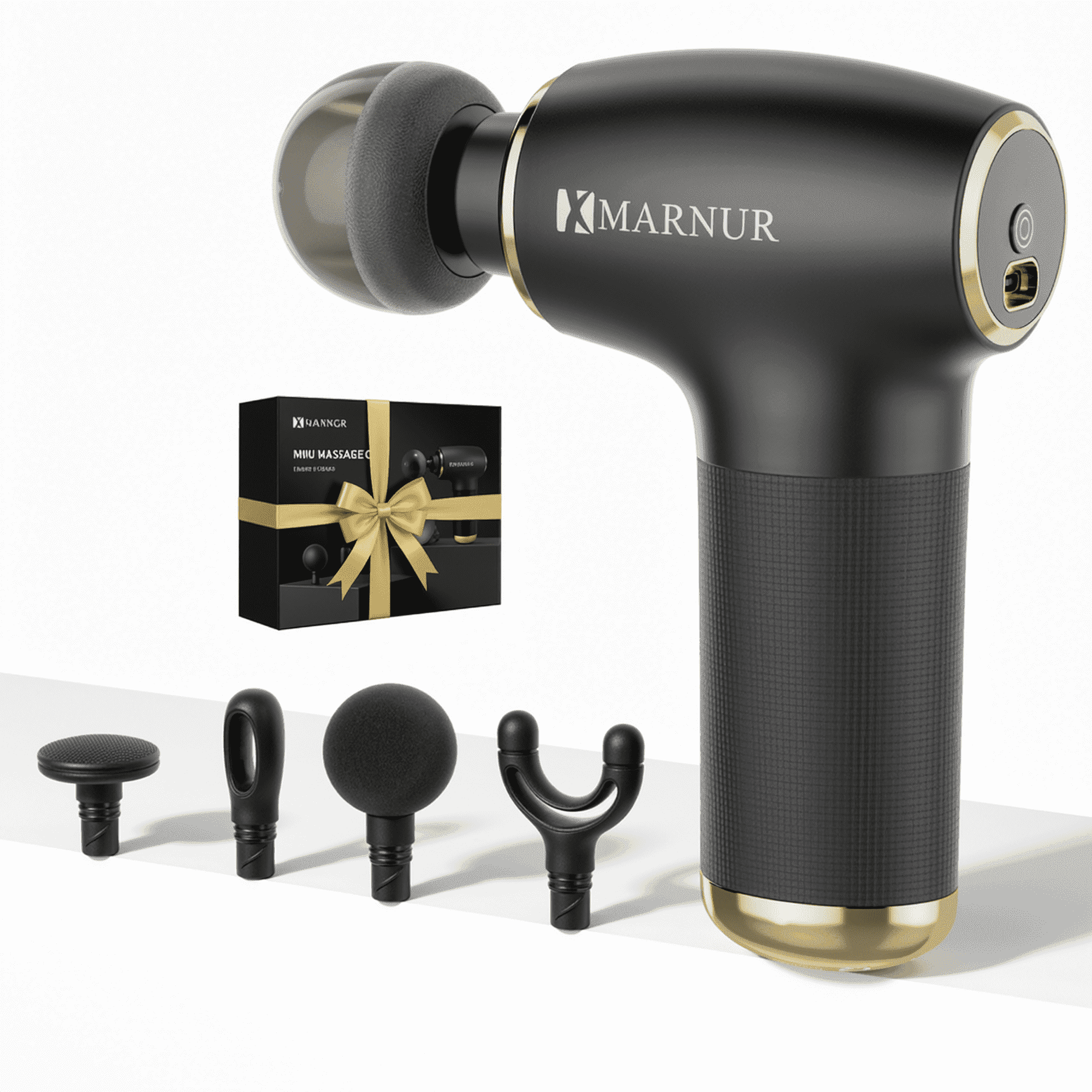 MARNUR Mini Massage Gun with Brushless Motor Portable Handheld Deep Tissue Massager, Light & Quiet For Premium Neck Back & Muscle Relief, Black