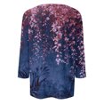 thumbnail image 4 of Women's 3/4 Sleeve Shirts with Print Graphic Tees Design, Blouses Casual Plus Size Basic Tops Pullover, Fashion Floral Petal Print Round Neck T-Shirt for Easy Wear,Sky Blue,L, 4 of 7