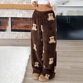 thumbnail image 5 of Kezqiaxn Pajama Pants Women Fleece Elastic Waist Warm Loose Bottoms Casual Loungewear Fall Winter Pj Pants Fashion Clothing Coffee XXL, 5 of 6