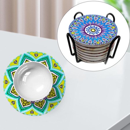 

8Pcs Cork Coasters Drink Absorbent Coasters Reusable Cup Mat Round Drink Coaster for Home Restaurant Office and