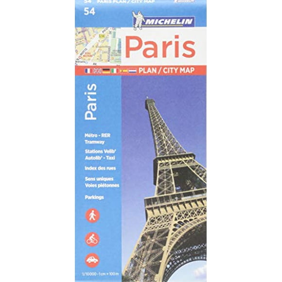 Michelin Paris Street Map + Index Map 54