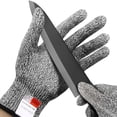 thumbnail image 1 of Guantes anticortes de seguridad de grado 5, resistentes a cortes, de malla metálica de acero inoxidable, resistentes a puñaladas, para carnicero de cocina, talla L (24 cm), 1 of 8