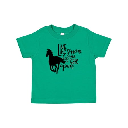 

Inktastic Live Like Someone Left the Gate Open Horse Silhouette Gift Baby Boy or Baby Girl T-Shirt
