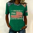 thumbnail image 2 of Youpwaven Women's Vintage 1966 Limited Edition T-Shirt, Patriotic American Flag Graphic Top, Independence Day Round Neck Short Sleeve Tee, 2 of 5