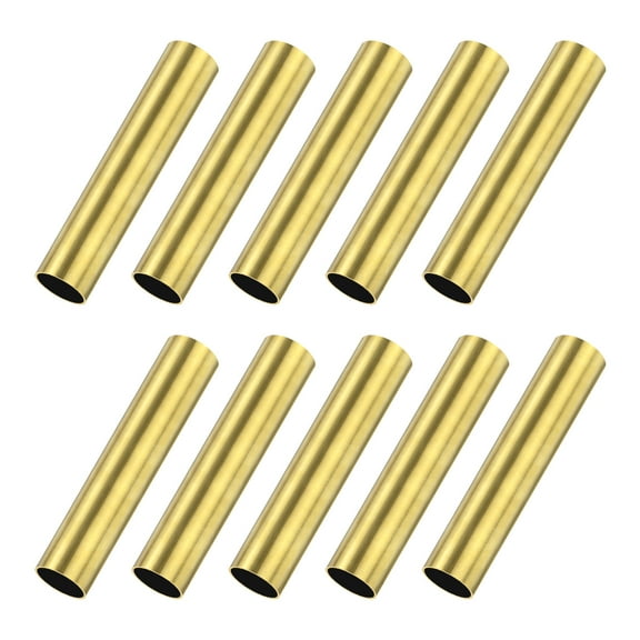 10-Pack 30mm Brass Round Tube, 6mm OD 0.5mm Wall Thickness Short Brass Seamless Tubing for DIY Crafting/Decorating