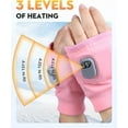 thumbnail image 4 of Smart Thermostatic Heated Fingerless Gloves, Portable Heating Gloves with Digital Display, Rechargeable USB Heated Gloves for Women Men, Hand Warmers for Work Indoor Outdoor（2Pair Pink）, 4 of 6