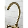 thumbnail image 4 of Kingston Brass KS2333KL Whitaker Two-Handle 4-Hole Deck Mount Industrial Style Bridge Kitchen Faucet with Brass Side Sprayer in Antique Brass, 4 of 7