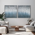 thumbnail image 4 of Empire Art Direct Blue Rain Textured Metallic Hand Painted Diptych Wall Art, 36" x 36" x 1.5" each, Ready to Hang, 4 of 10