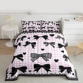 thumbnail image 2 of Castle Fairy Kawaii Bow-Tie 3 Pieces Queen Comforter Set for Kids Girls Boys,Geometric Plaid Ultra Soft Bedding Sets,Love Heart Print Bedding Comforter Set,Luxury Bedroom Decor, 2 of 8