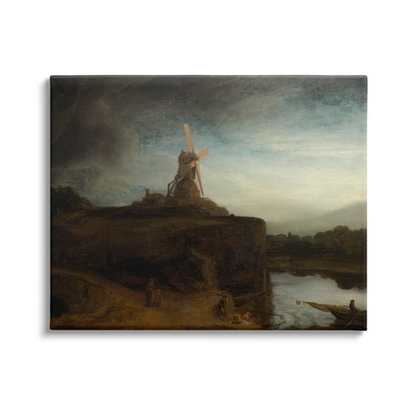 Stupell Industries The Mill Rembrandt van Rijn Classical Landscape Painting Painting Gallery Wrapped Canvas Print Wall Art, Design by one1000paintings