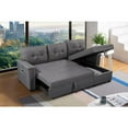 thumbnail image 5 of Ashlyn Dark Gray Reversible Sleeper Sectional Sofa with Storage Chaise, USB Charging Ports and Pocket, 5 of 12