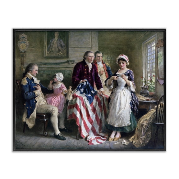 Historical Betsy Ross Black Framed Giclee Art, design by Arlington Prints