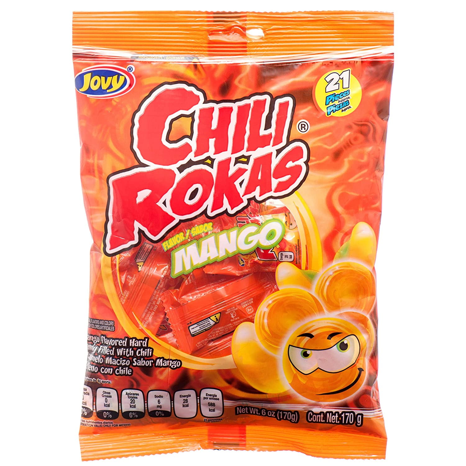 Jovy Chili Rokas Mango Flavor Mexican Candy (2 x 6 oz. Bags)