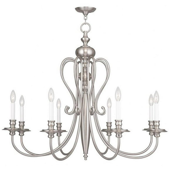 Traditional Eight Light Chandelier-Brushed Nickel Finish Bailey Street Home 218-Bel-1261058