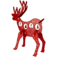 thumbnail image 5 of 13" Decorative Red Wooden Reindeer Cut-Out Christmas Table Top Decoration, 5 of 7