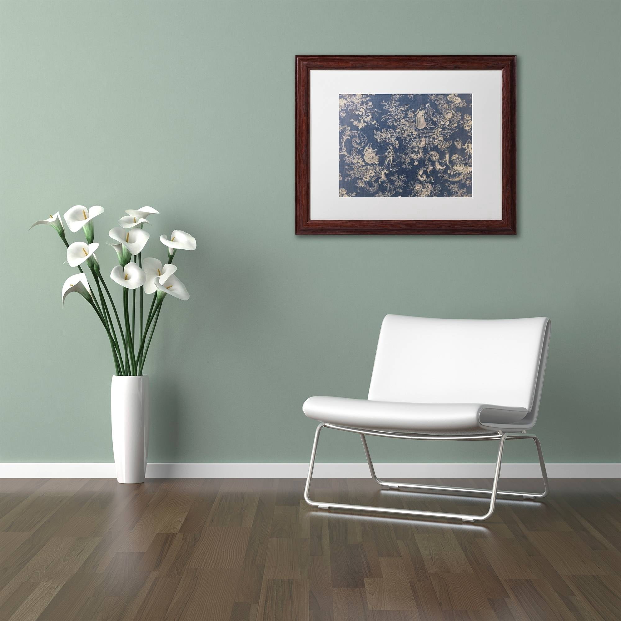 Trademark Fine Art "Toile Fabrics II" Canvas Art by Color Bakery White Matte, Wood Frame