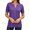 Purple, variant on Short Sleeve V-neck Women Button Henley Blouse Tops Summer Pleated Casual Blouse Shirt