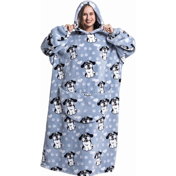 Women's Oversized Hoodie Blanket Sweatshirt - Ultra-Soft Sherpa Lined Fleece Lazy Wearable Throw for Home/Outdoor
