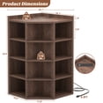 thumbnail image 7 of Homieasy 5-Tier Corner Cabinet with Power Outlets & 12 Storage Cubes - Wooden L-Shaped Bookshelf, Toy Organizer for Home Office, Bedroom, Living Room,Black Walnut, 7 of 7
