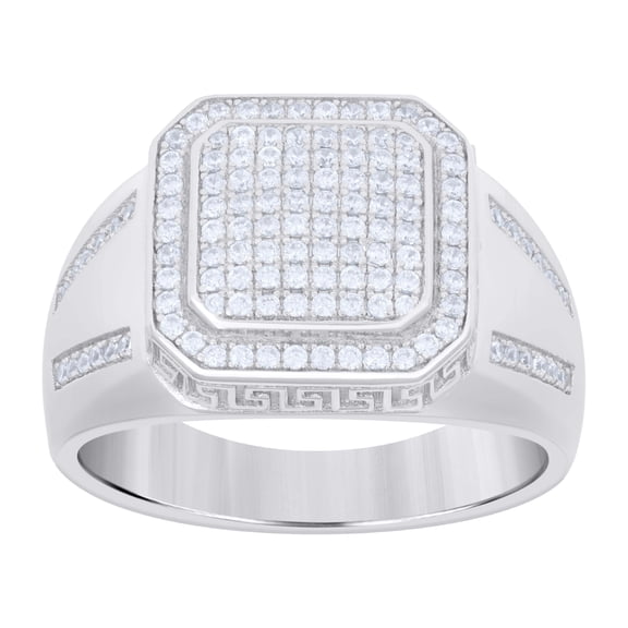 925 Sterling Silver Mens Cubic-Zirconia Fashion Ring Size 9