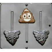 Fun and Delicious Poop Emoji Lollipop Chocolate Candy Mold - Create Tasty Treats with 3 Cavity Mold