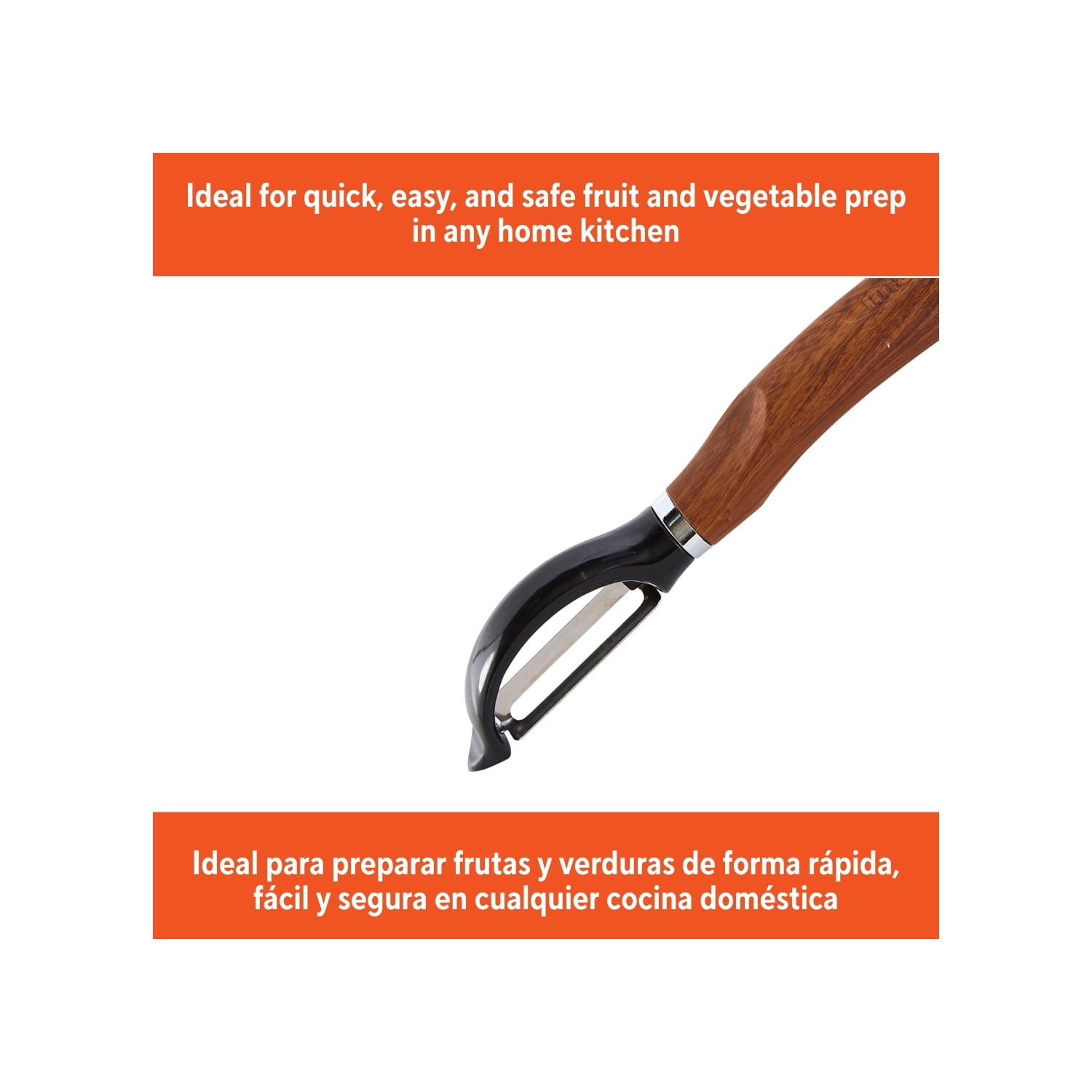 IMUSA  Chef WL Stainless Steel Peeler with Wood Look Handle